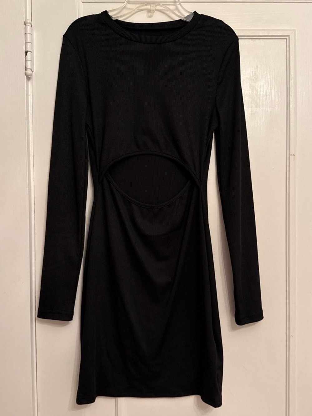 SHEIN Black Long-Sleeve Cutout Mini Dress